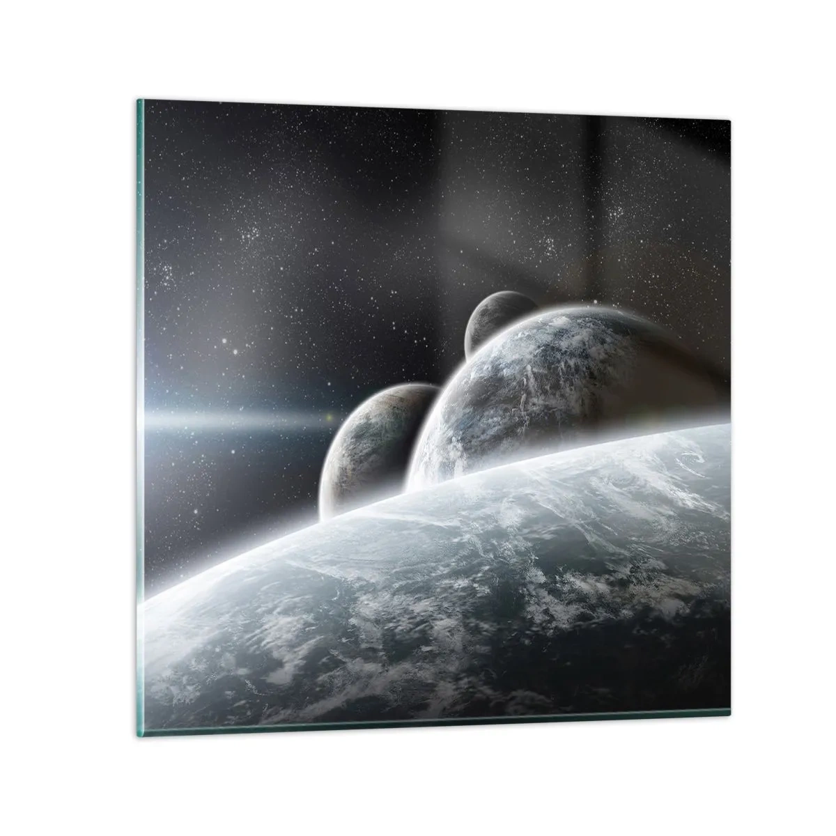 Quadro em vidro - Música cósmica das esferas - 70x70 cm