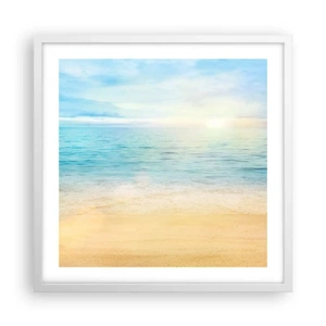 Pôster em moldura branca - Grande azul - 50x50 cm