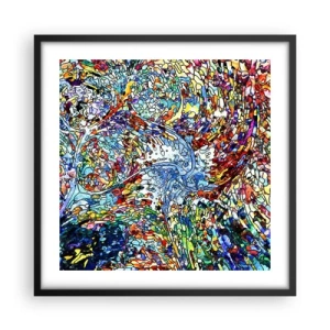 Pôster com moldura preta - Vitrais gotejantes - 50x50 cm