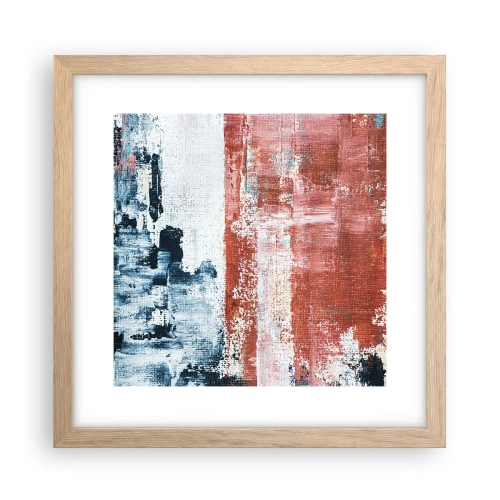 Pôster com moldura de carvalho claro - Meio a meio abstrato - 30x30 cm