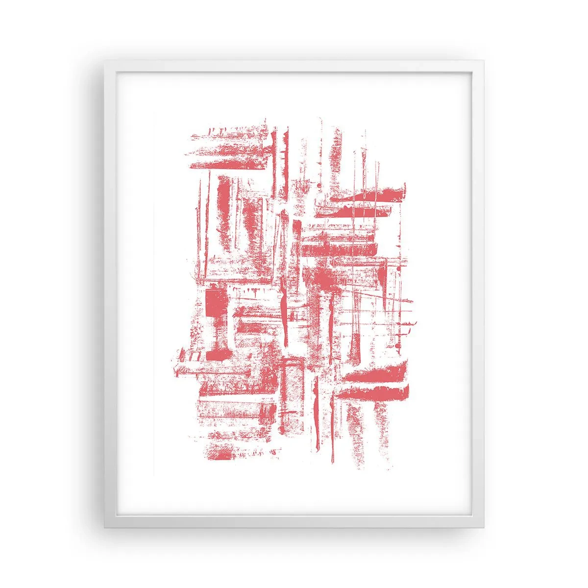 Pôster em moldura branca - Cidade Vermelha - 40x50 cm