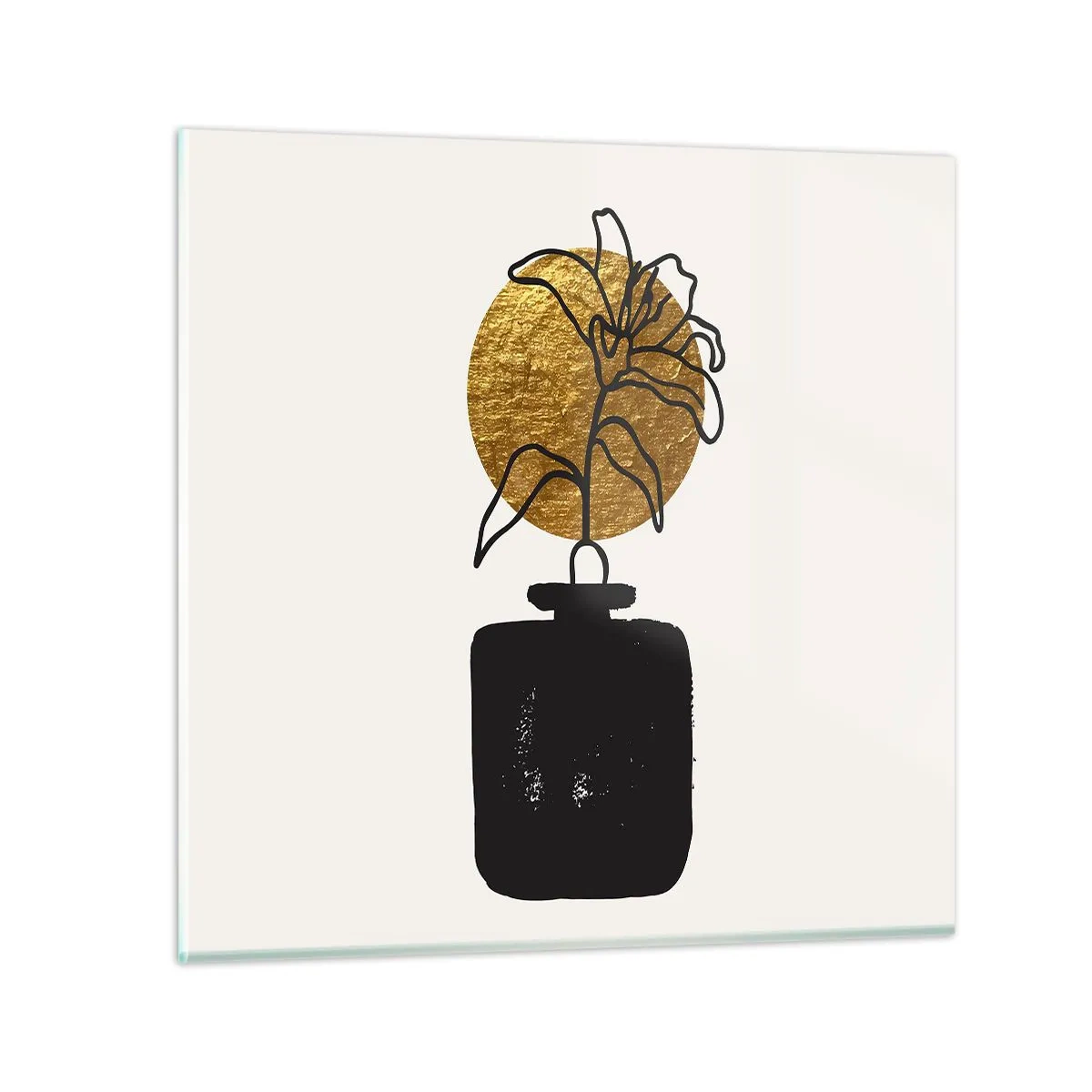 Quadro em vidro - A beleza vale seu peso em ouro - 40x40 cm