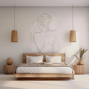 Papel de Parede Autocolante Deluxe Sticker - Como um instrumento sensível - Mulher, Corpo, Gráficos - 400x280 cm