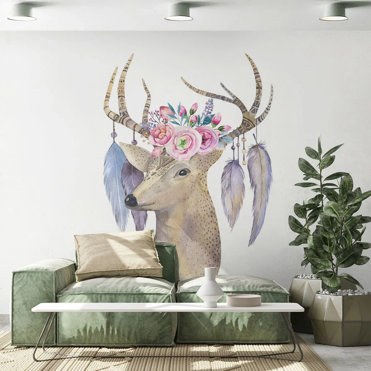Papel de Parede Standard Eco - Guia da alma - delicado, inocente - Abstração, Animais, Cervo - 400x280 cm