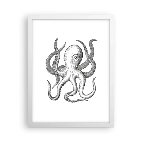 Pôster em moldura branca - Dançando com as ondas - 30x40 cm