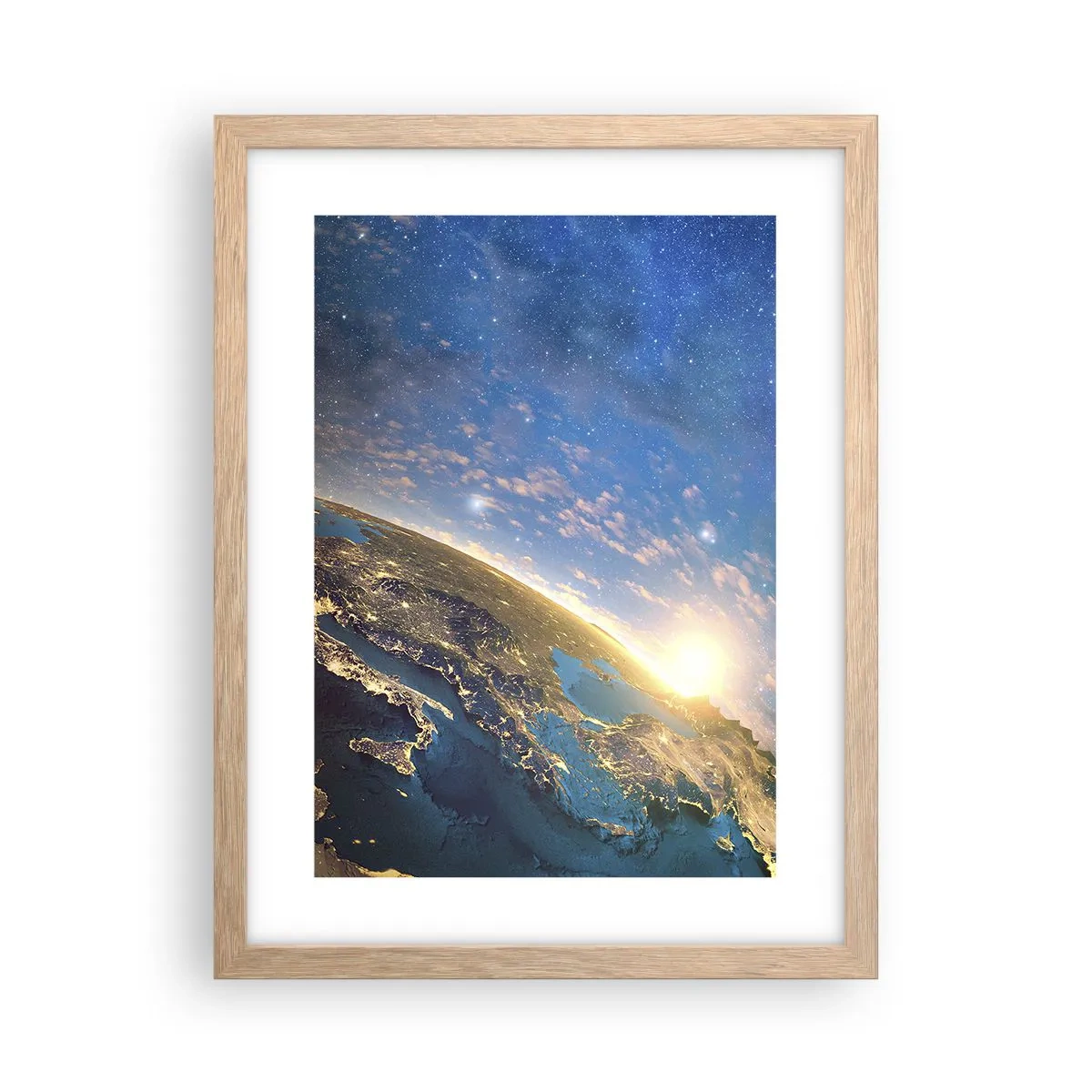Pôster com moldura de carvalho claro - Vamos olhar para nós mesmos à distância - 30x40 cm
