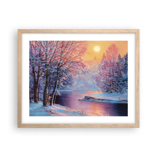 Pôster com moldura de carvalho claro - Cores do inverno - 50x40 cm