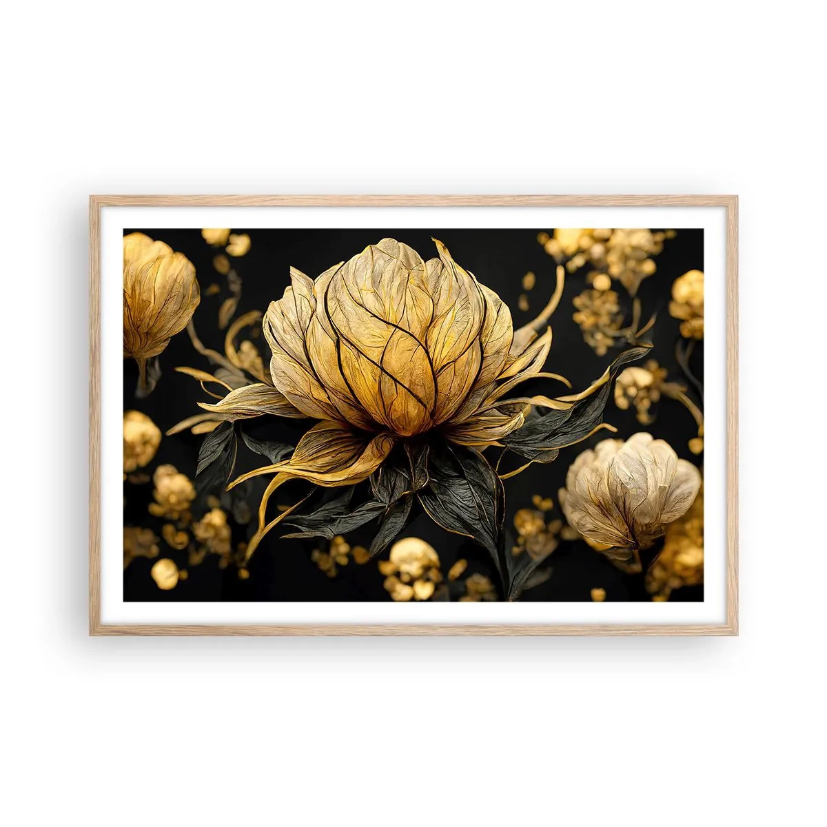 Pôster com moldura de carvalho claro - Fragilidade sutil - 91x61 cm