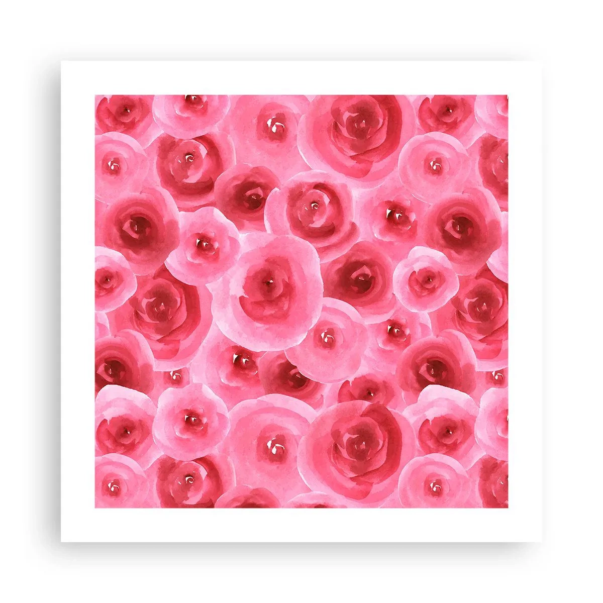 Pôster - Rosas acima e abaixo - 50x50 cm