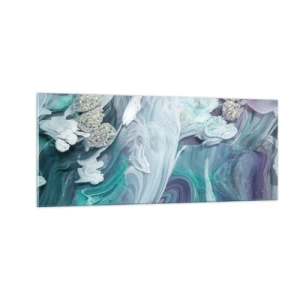 Quadro em vidro - Correntes de azul - 100x40 cm