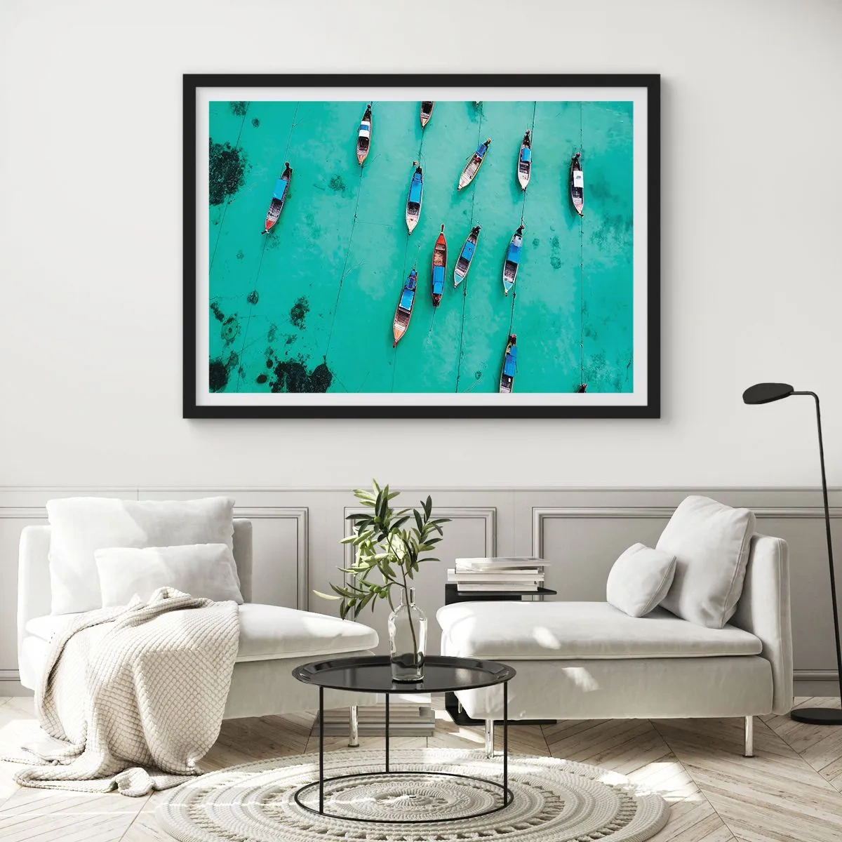 Pôster com moldura preta - Na alegre expectativa - 91x61 cm