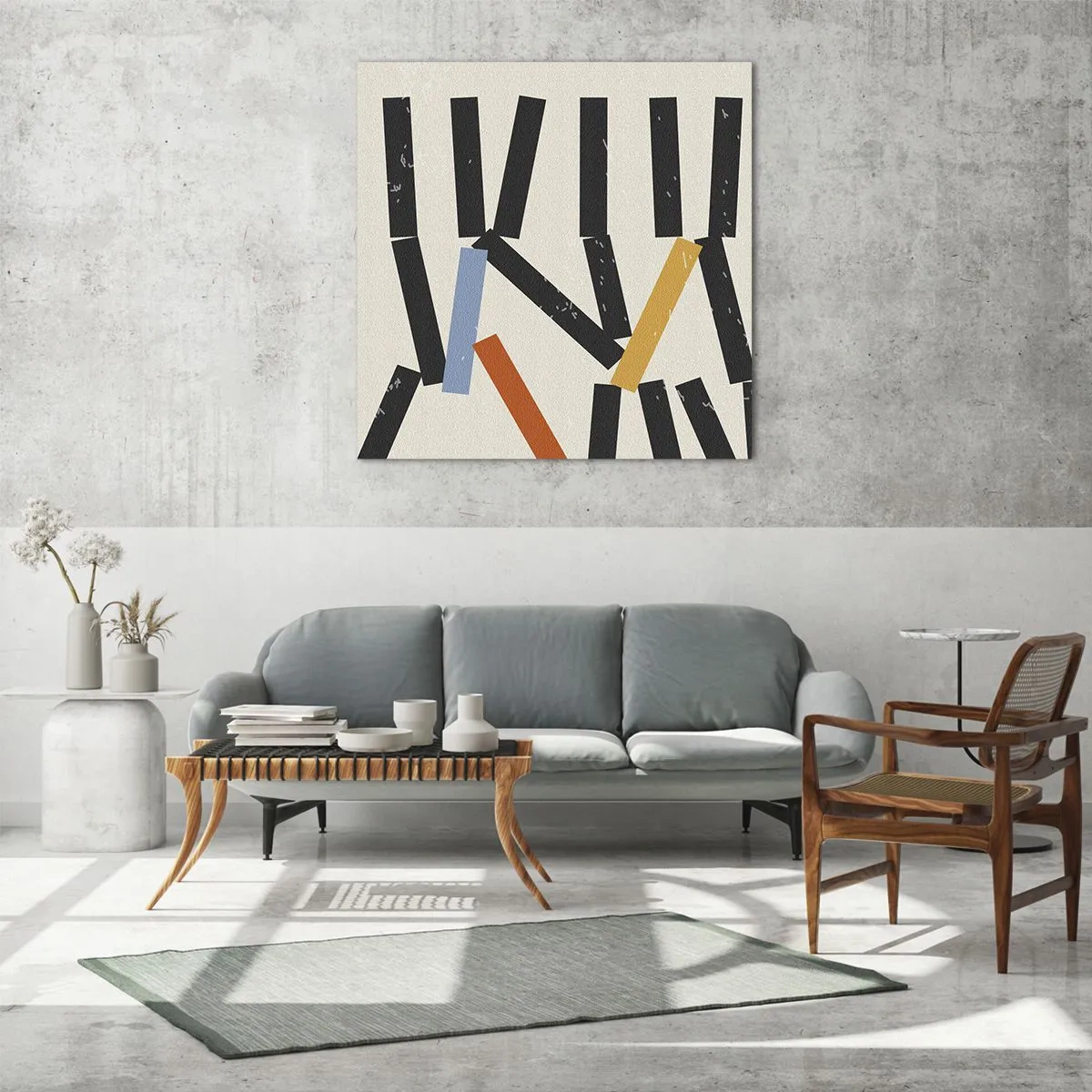 Quadro em vidro - Dominó – composição - 60x60 cm