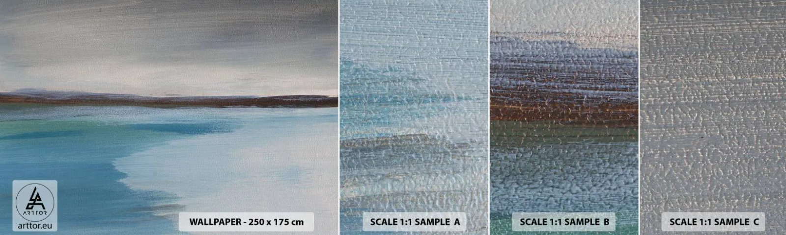 Amostra de Papel de Parede Standard Eco - Paisagem horizontal - Mar, Pedaço, Praia - 100x30 cm