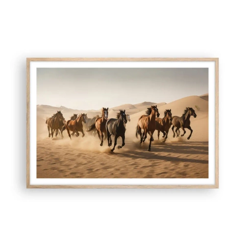 Pôster com moldura de carvalho claro - Livre como o vento - 91x61 cm