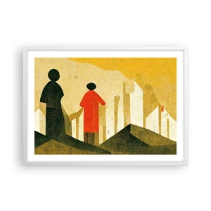 Pôster em moldura branca - Ainda há um longo caminho a percorrer - 70x50 cm