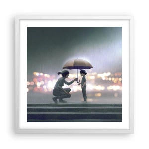 Pôster em moldura branca - Está tudo bem agora - 50x50 cm