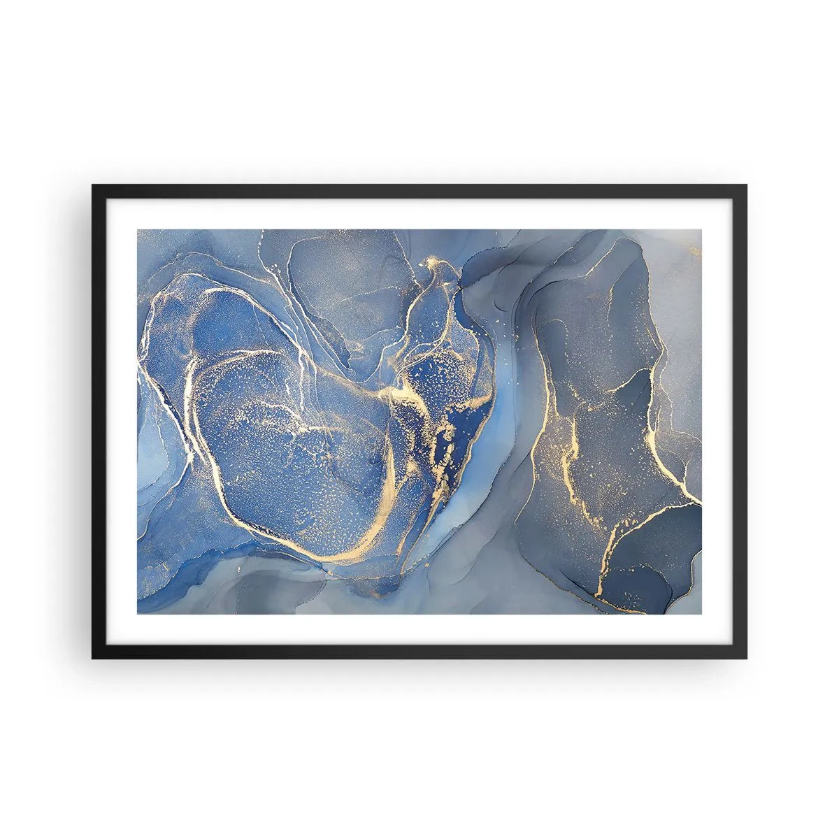 Pôster com moldura preta - Pó dourado - 70x50 cm