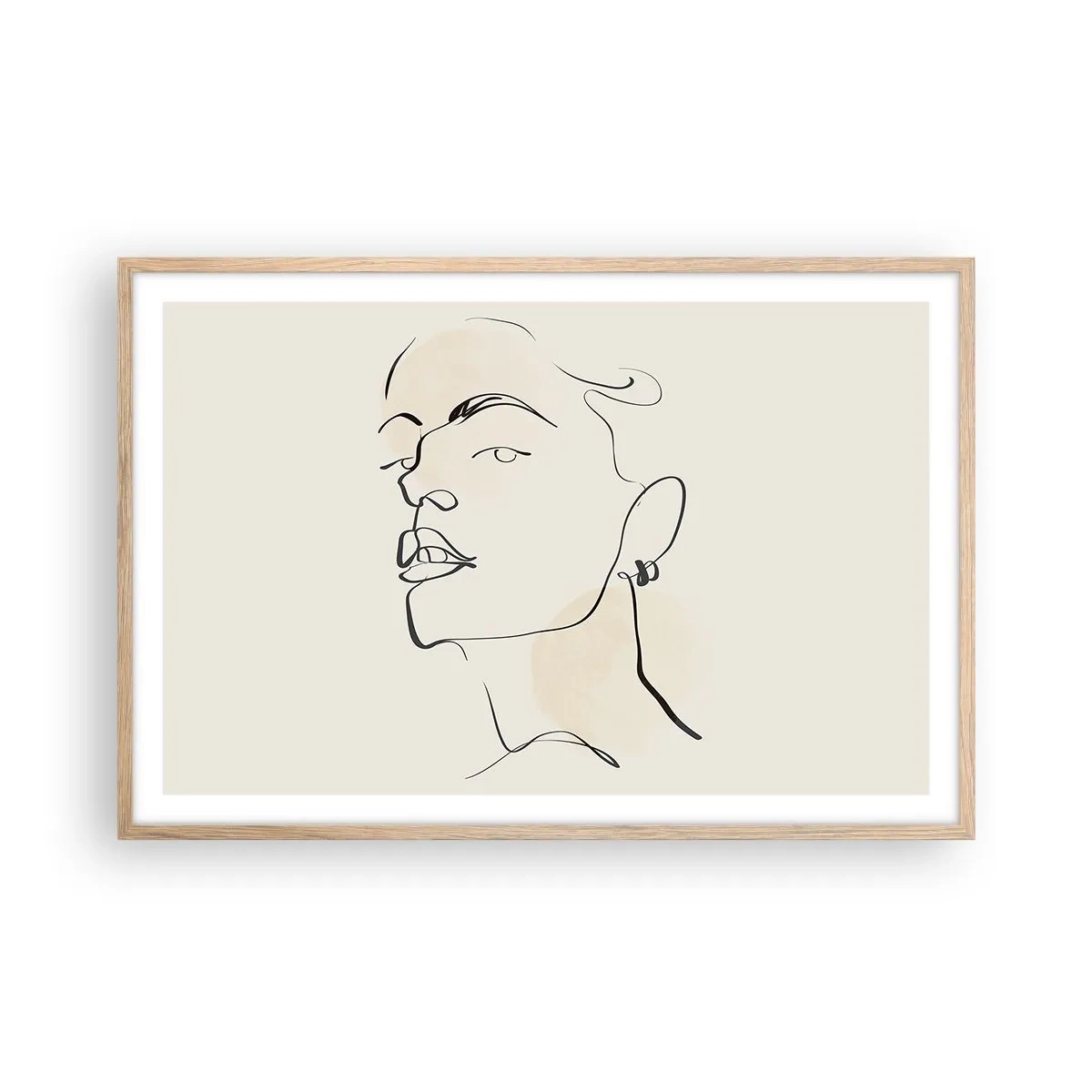 Pôster com moldura de carvalho claro - Olhar orgulhoso - 91x61 cm