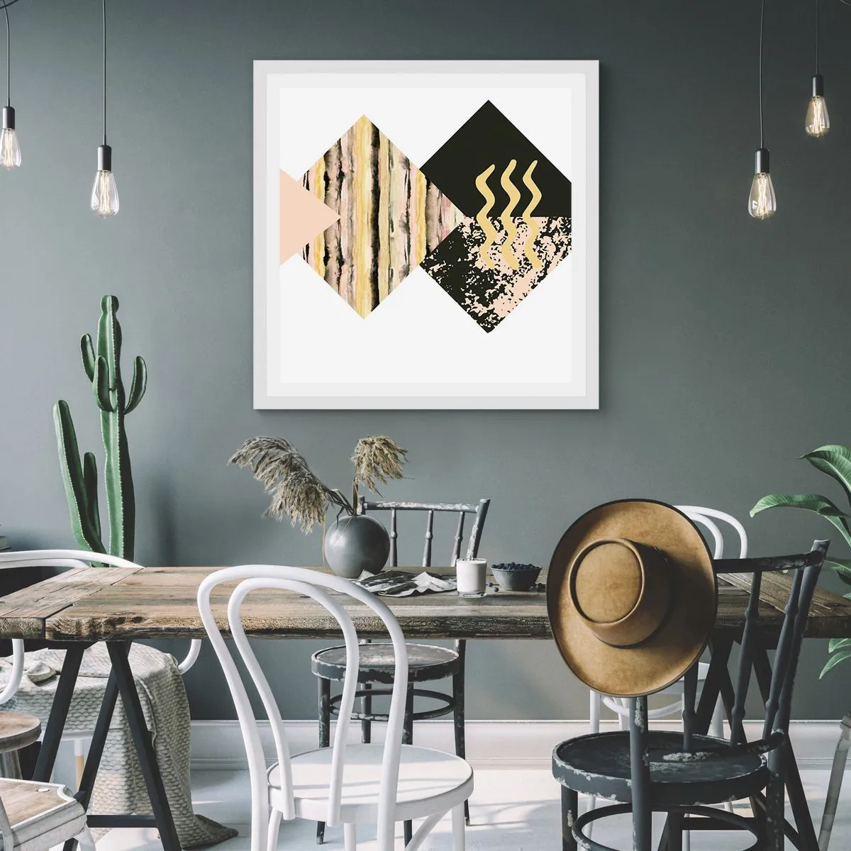 Pôster em moldura branca - Não é tão simples assim - 50x50 cm