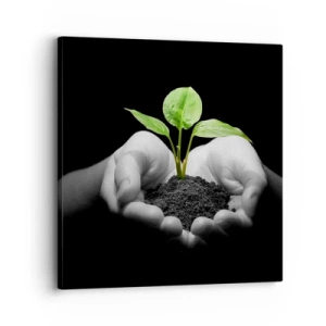 Quadro em tela - Eu amo a natureza, eu a protejo - 30x30 cm