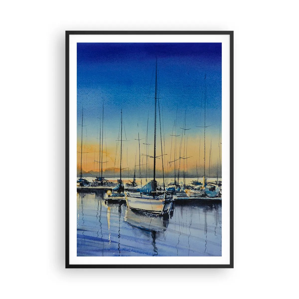 Pôster com moldura preta - Fim de um bom dia - 70x100 cm