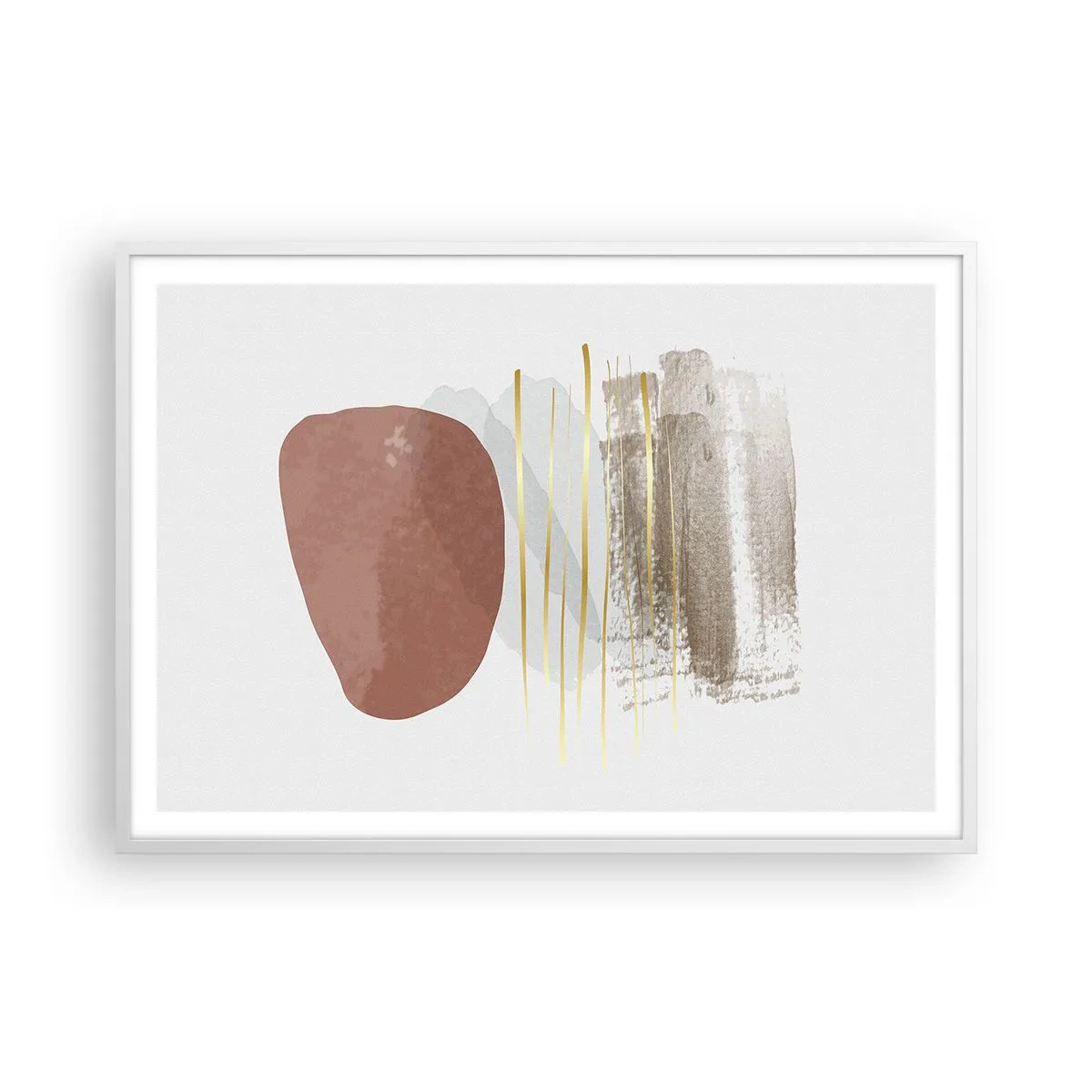 Pôster em moldura branca - Colunata abstrata - 100x70 cm