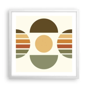 Pôster em moldura branca - Em tons terrosos - 50x50 cm