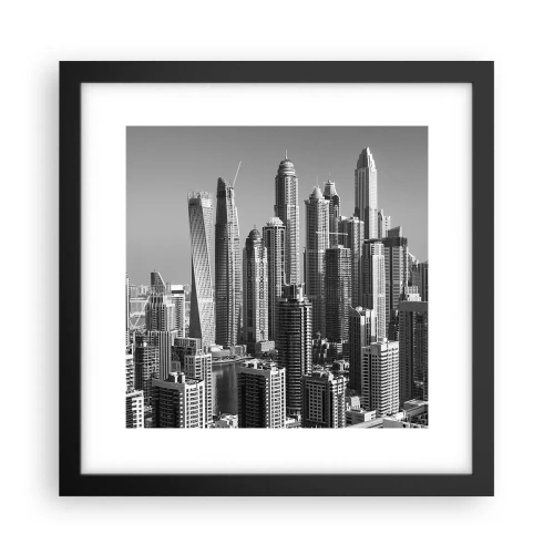 Pôster com moldura preta - A cidade sobre o deserto - 30x30 cm