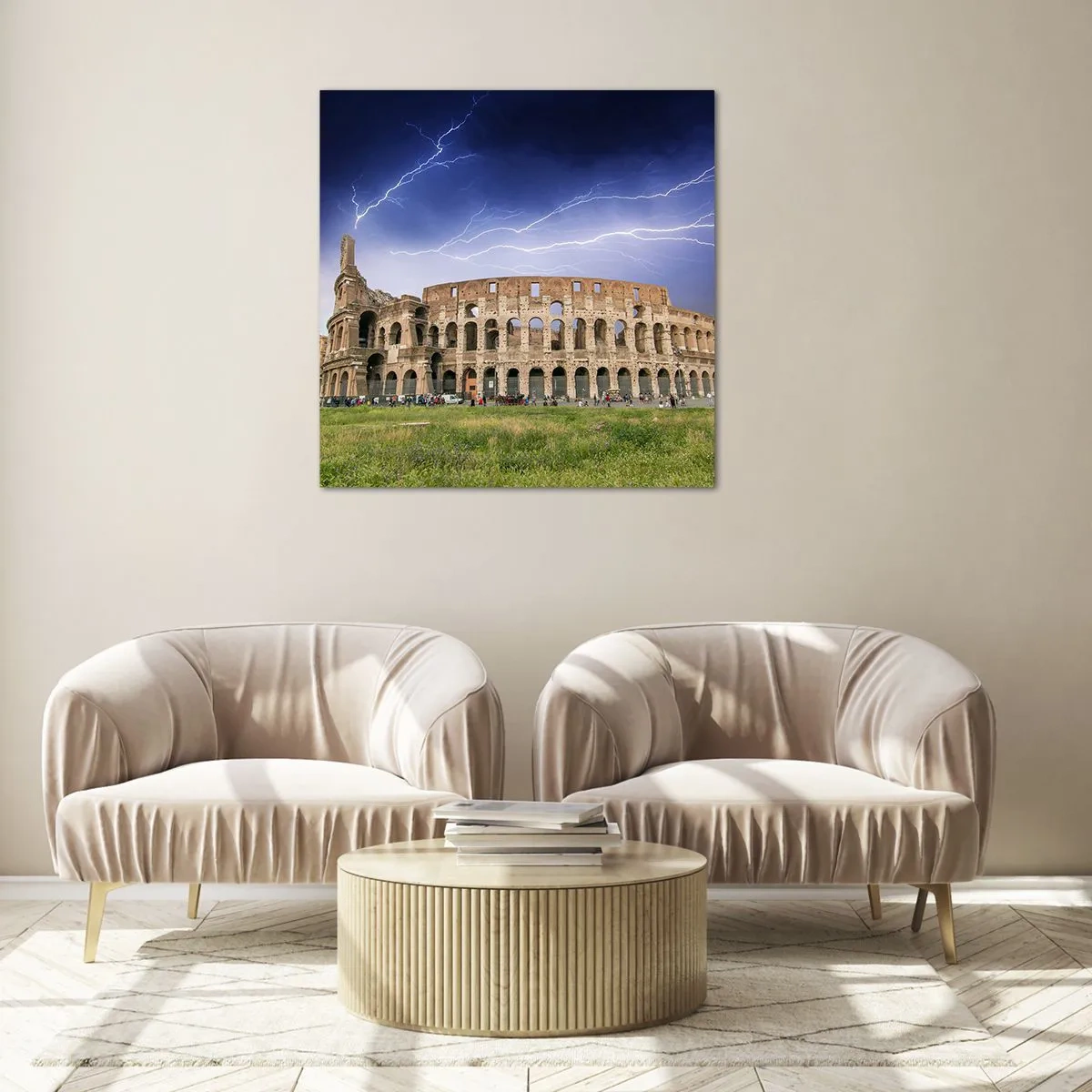 Quadro em vidro - Arena de combate - 30x30 cm