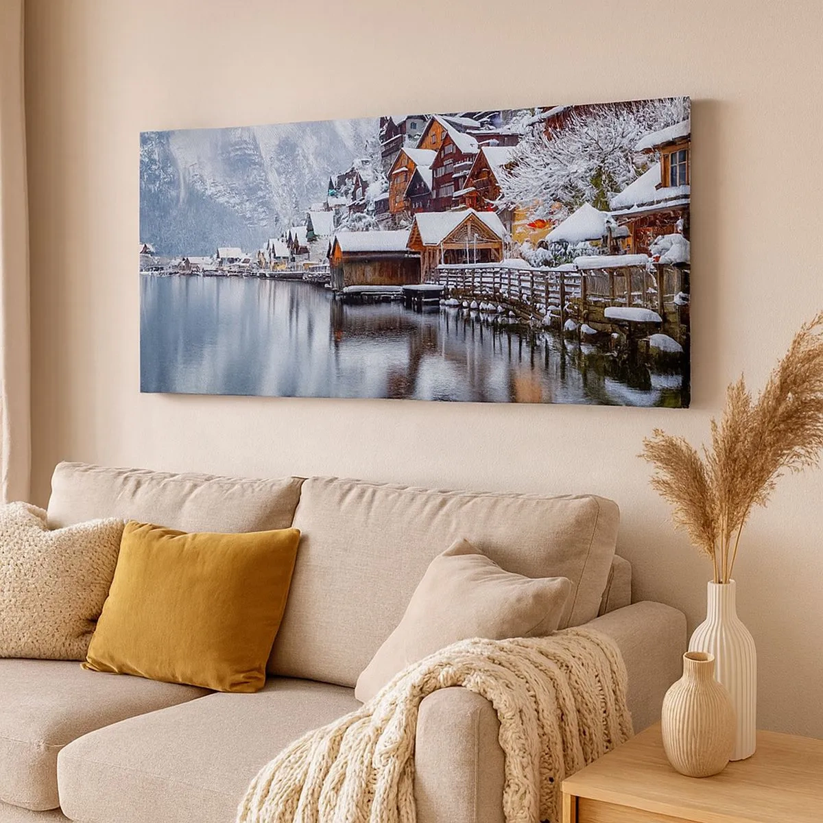 Quadro em tela - Na decoração de inverno - 100x40 cm