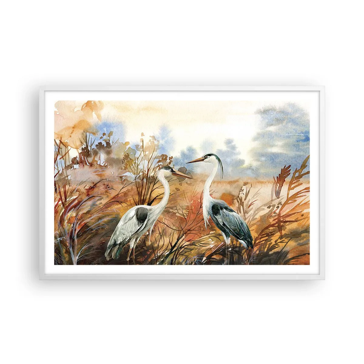 Pôster em moldura branca - Para onde ir no outono? - 91x61 cm