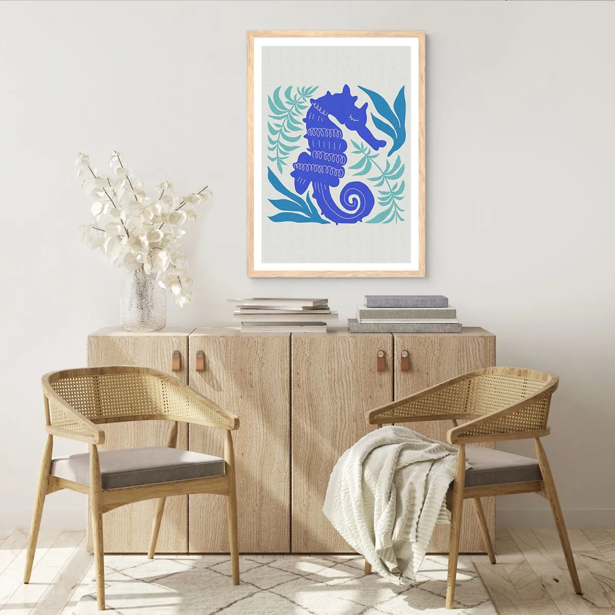 Pôster com moldura de carvalho claro - Em um prado subaquático - 50x70 cm