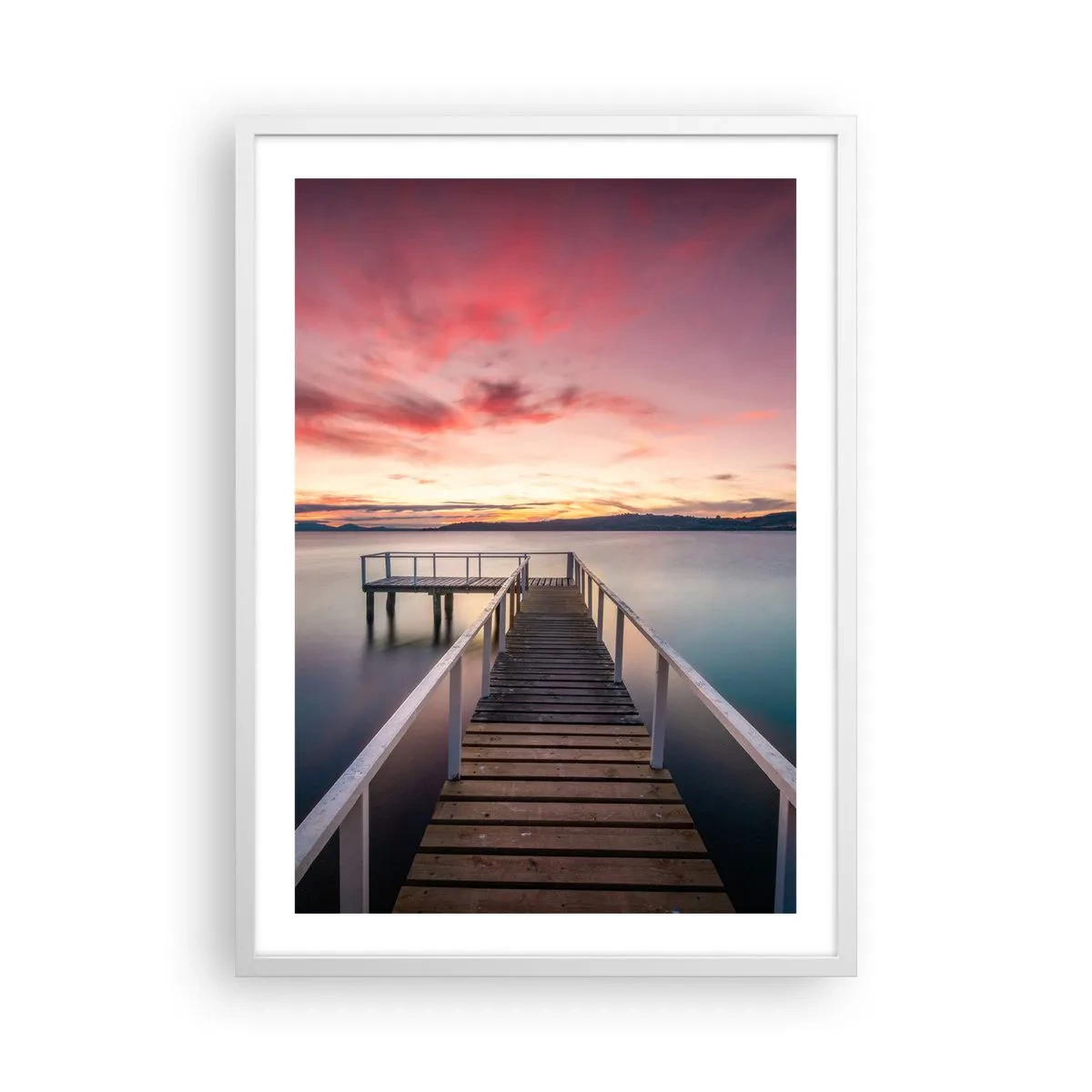 Pôster em moldura branca - A chama suave da noite - 50x70 cm