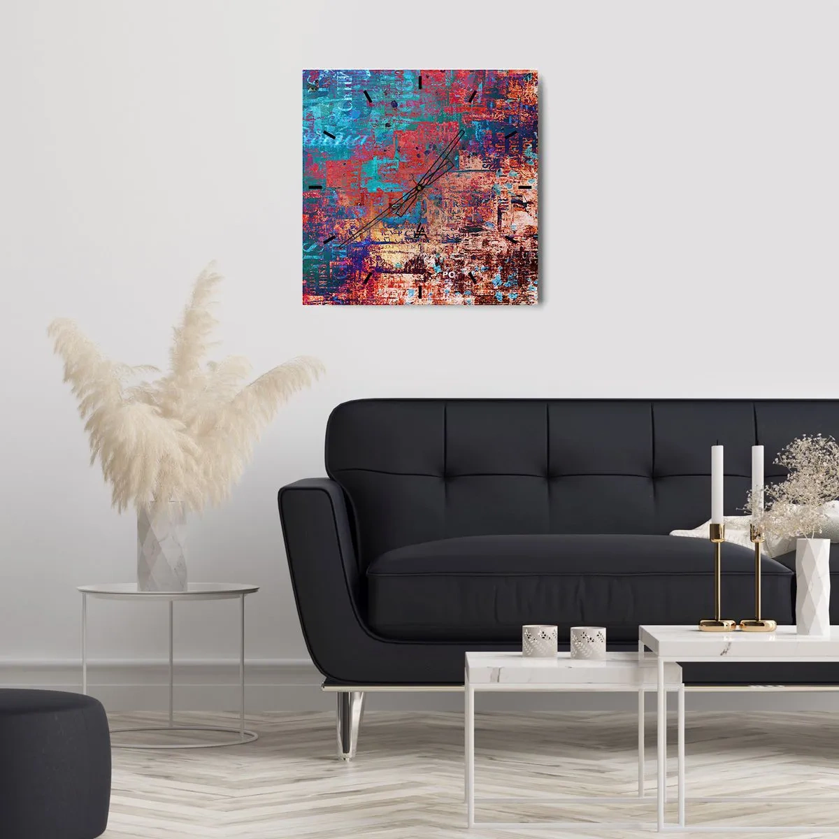 Relógio de parede - Relógio em vidro - Memória e esquecimento - 30x30 cm