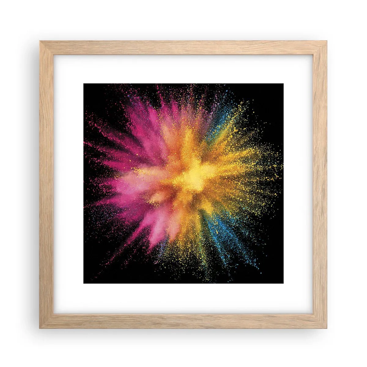 Pôster com moldura de carvalho claro - O nascimento das cores  - 30x30 cm