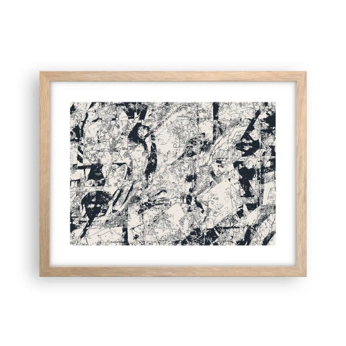 Pôster com moldura de carvalho claro - Interpenetração de opostos - 40x30 cm