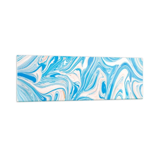Quadro em vidro - Derramado em turquesa - 160x50 cm