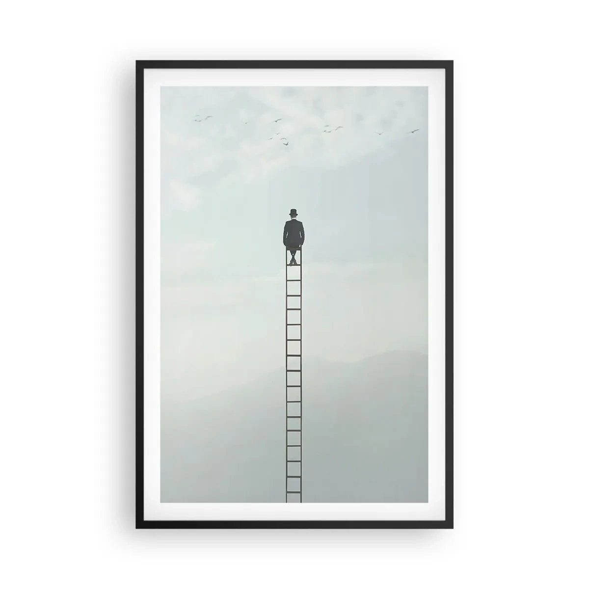 Pôster com moldura preta - Vá além - 61x91 cm