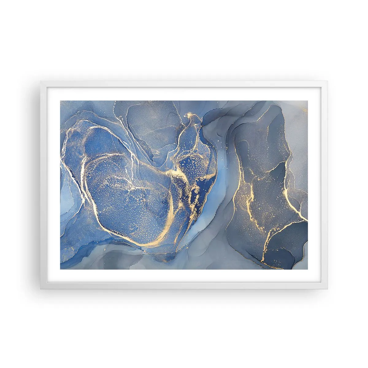 Pôster em moldura branca - Pó dourado - 70x50 cm