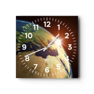 Relógio de parede - Relógio em vidro - Nascer do Sol - 30x30 cm