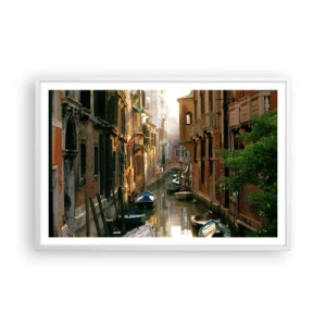 Pôster em moldura branca - Em um beco veneziano - 91x61 cm
