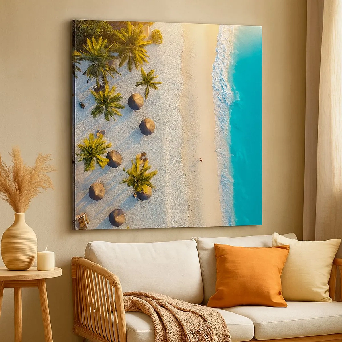 Quadro em tela - Bem vindo ao Paraíso - 30x30 cm