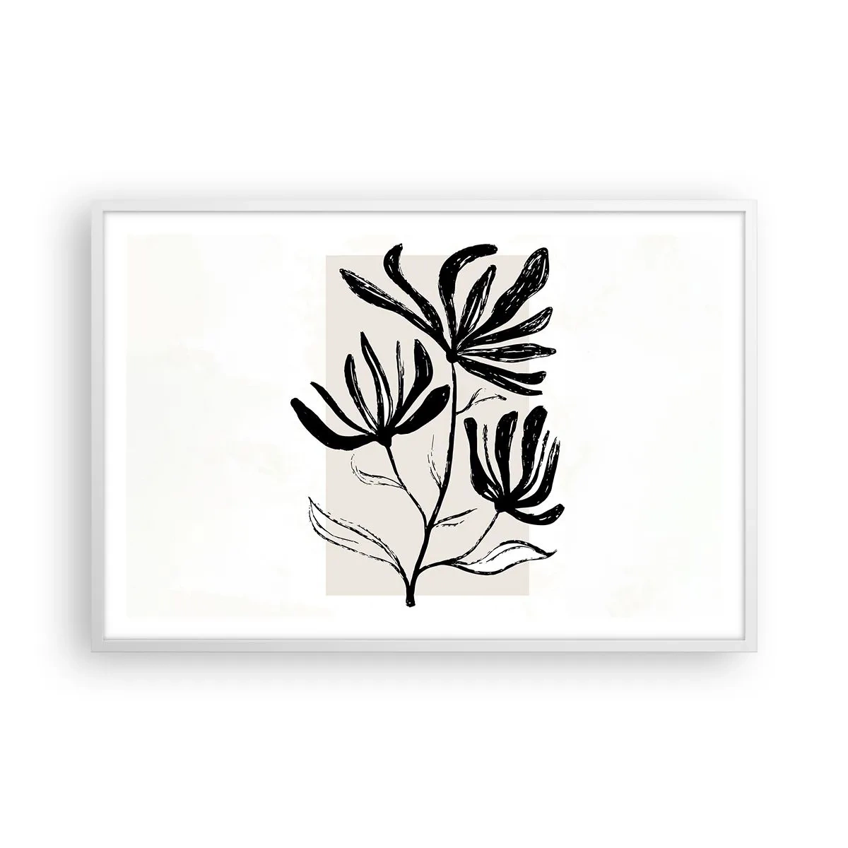 Pôster em moldura branca - Esboço para o herbário - 91x61 cm