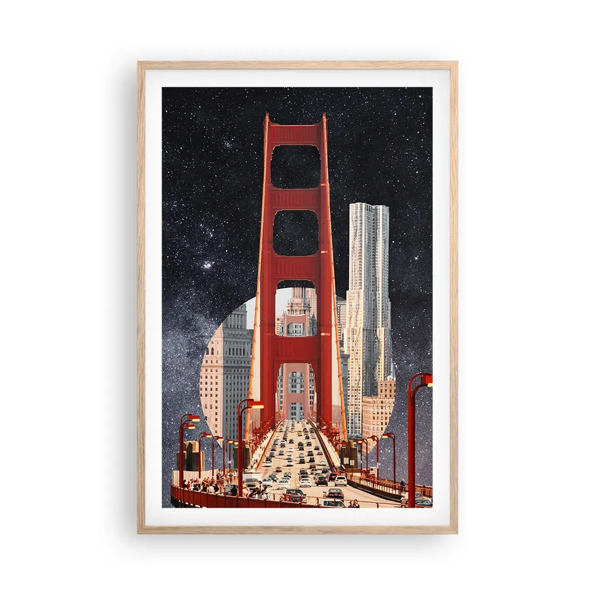 Pôster com moldura de carvalho claro - Sempre no centro - 61x91 cm