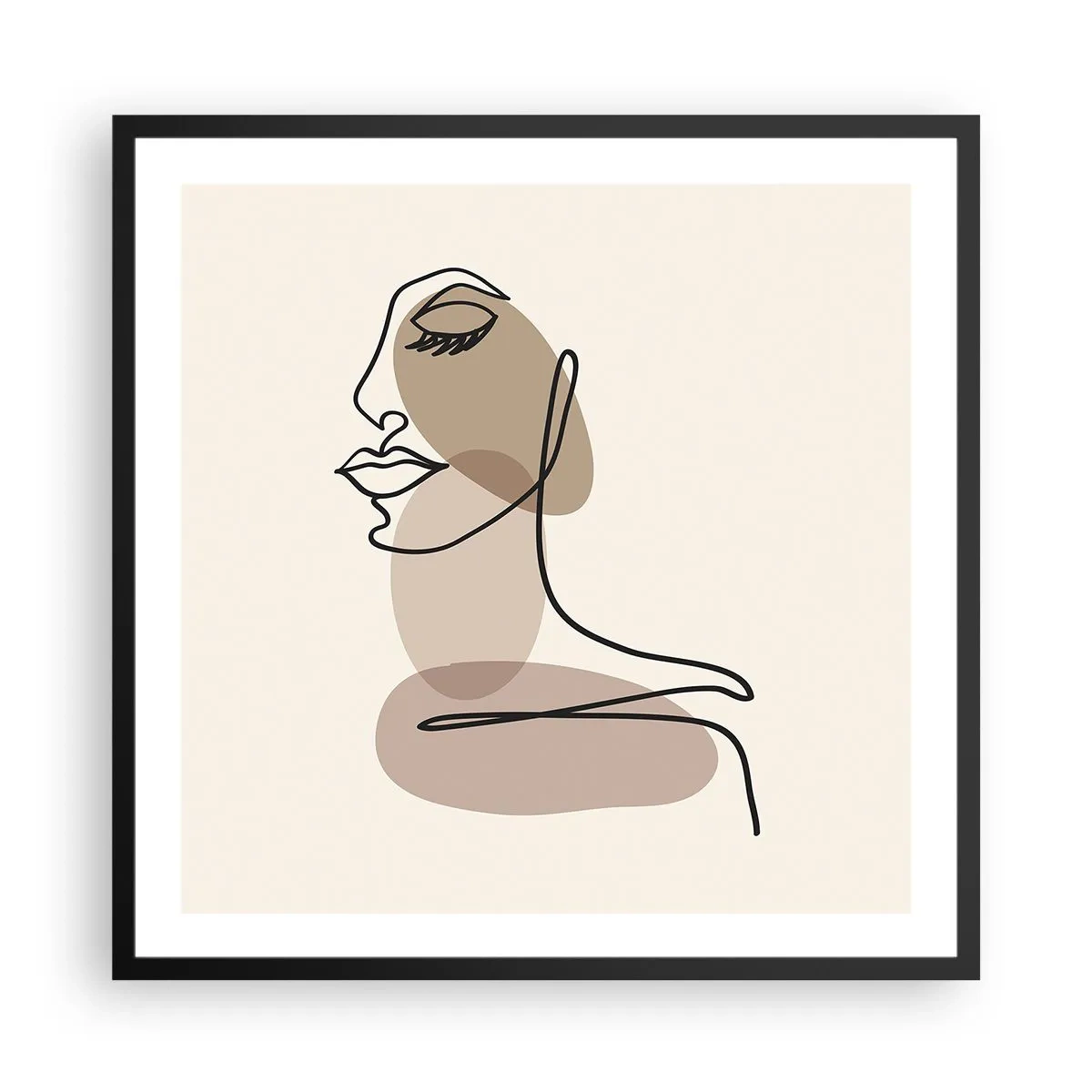 Pôster com moldura preta - Uma certa linha de beleza - 60x60 cm