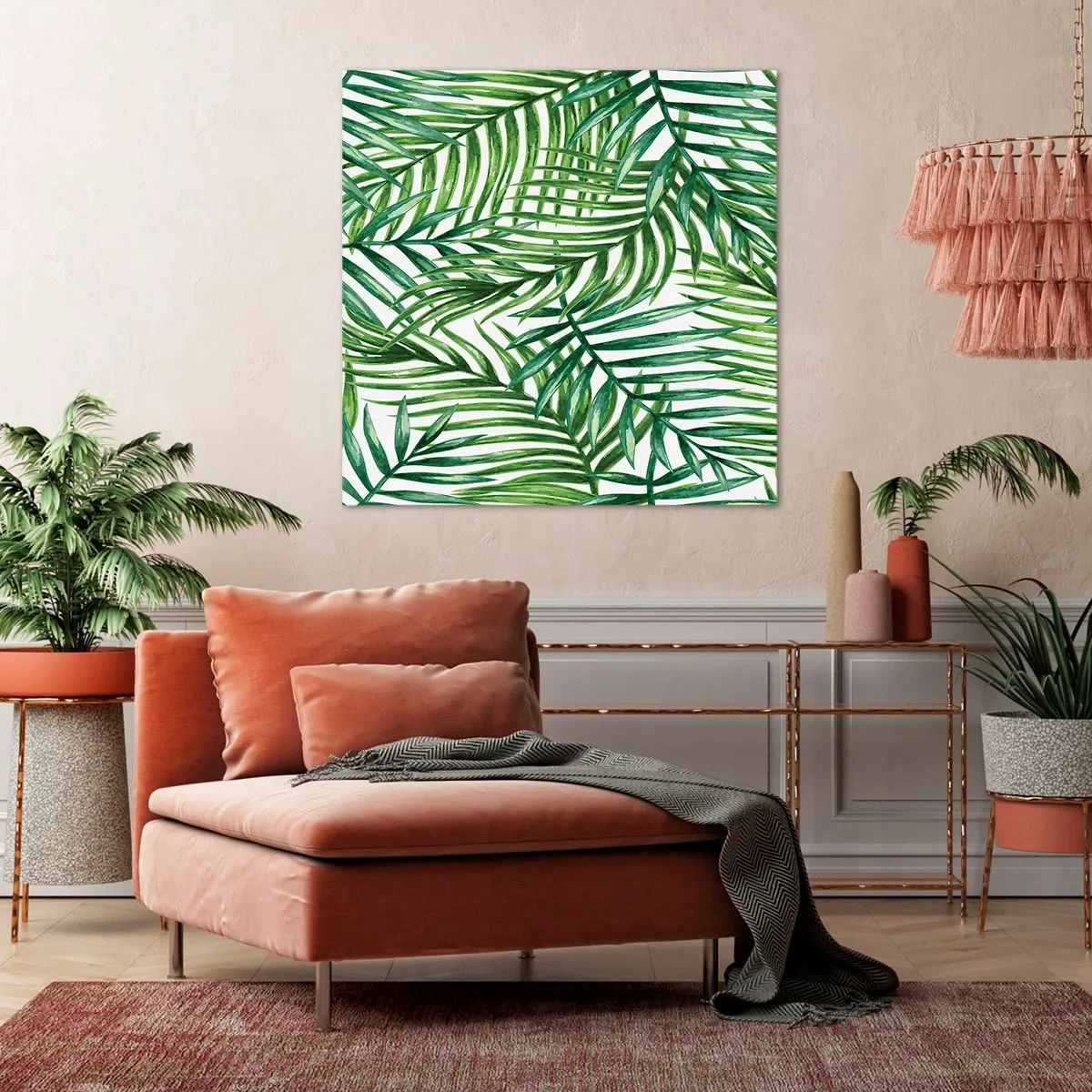 Quadro em tela - Sob as folhas verdes - 30x30 cm
