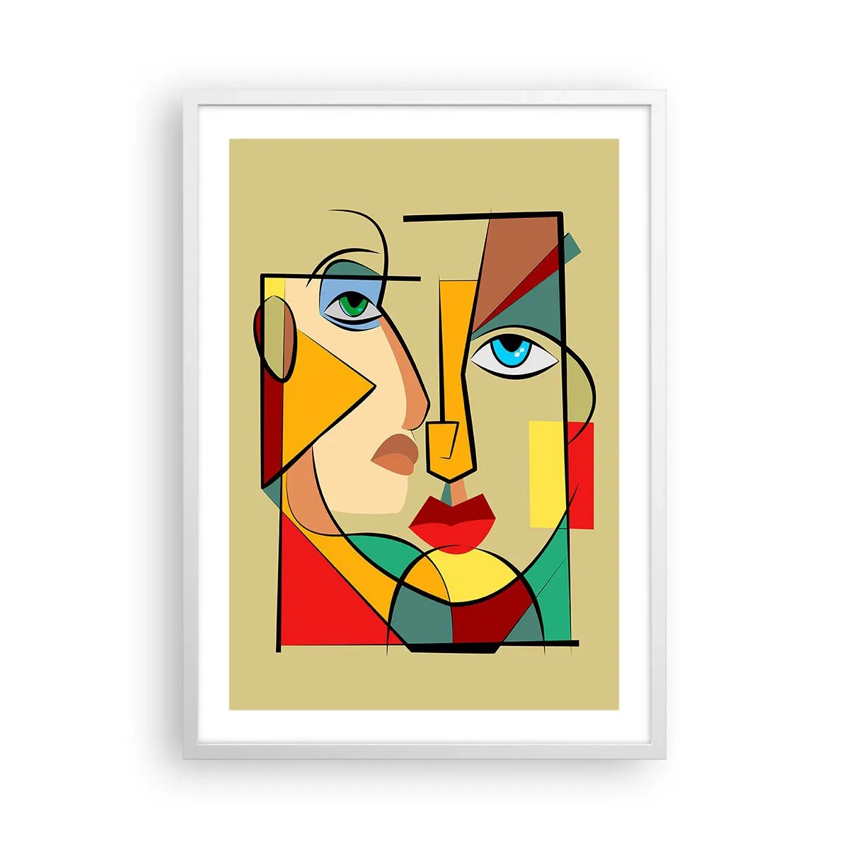 Pôster em moldura branca - Casal que combina - 50x70 cm