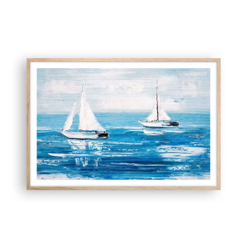 Pôster com moldura de carvalho claro - Com um amigo ao meu lado - 91x61 cm