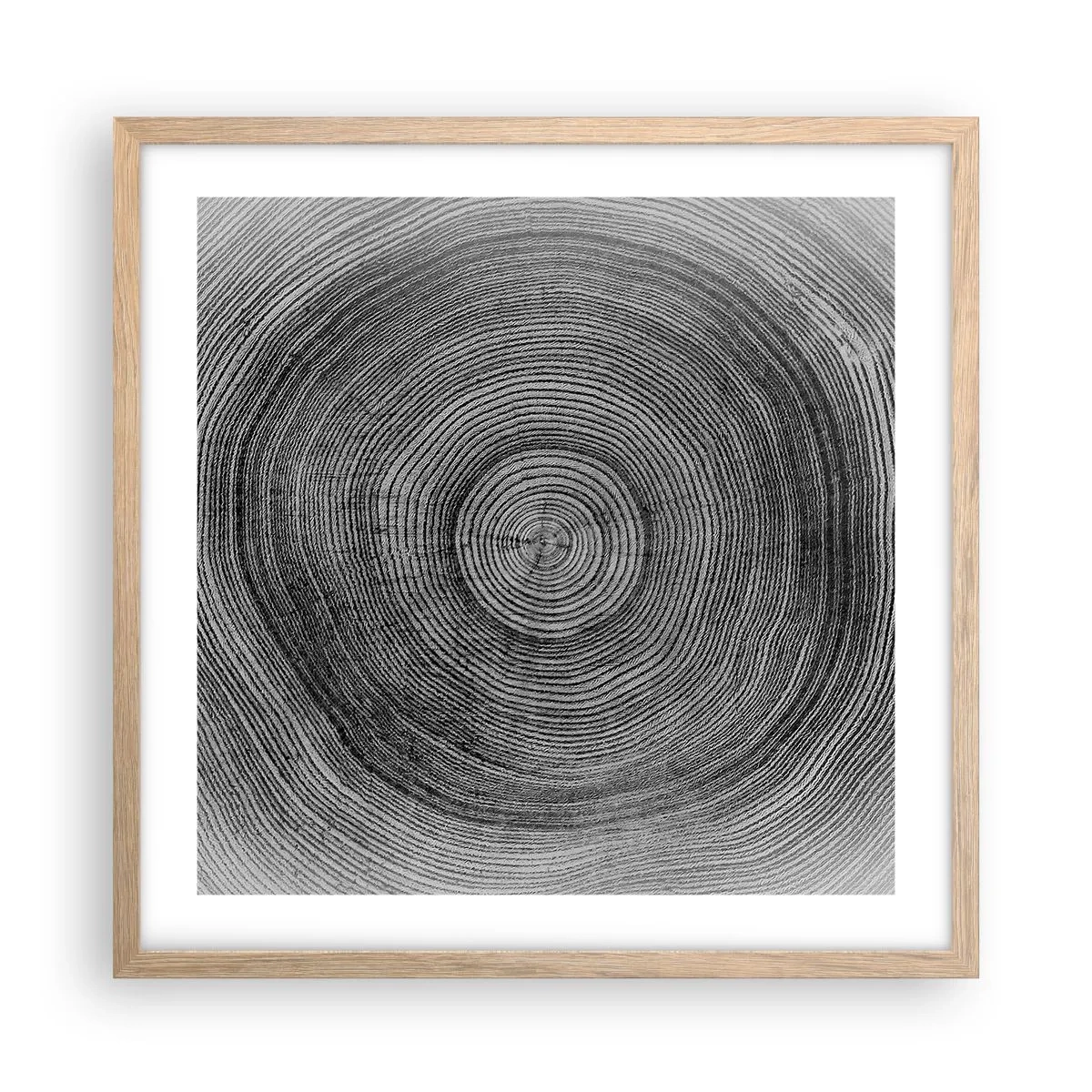 Pôster com moldura de carvalho claro - Sinal dos tempos - 50x50 cm