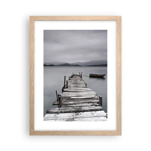 Pôster com moldura de carvalho claro - Amanhã pode ir - 30x40 cm